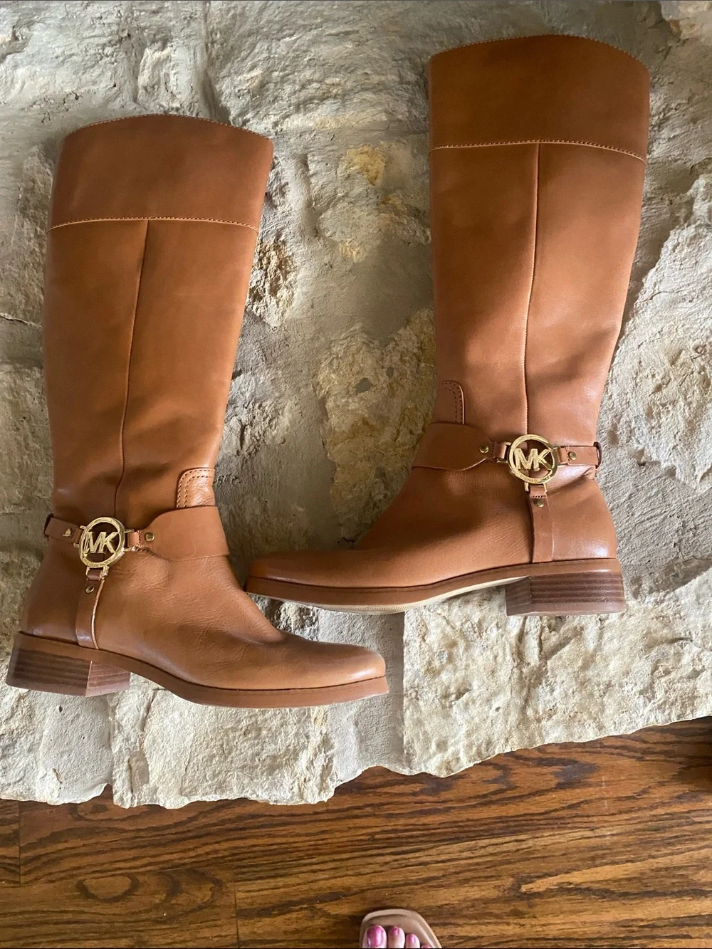 Michael Kors Tall Leather Over-the-Knee Boots in Cognac